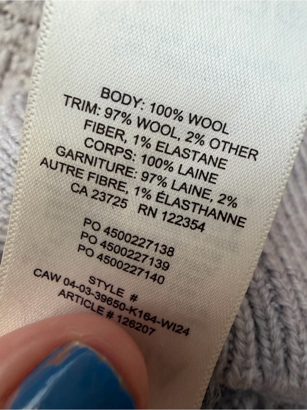 Aritzia Wilfred Wool Cardigan Sweater Cardi Gray Button Gray glam chic - Picture 5 of 5